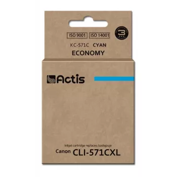 Actis KC-571C rašalo kasetė (Canon CLI-571C pakaitalas; standartinė; 12 ml; žydra)