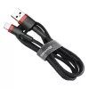 USB-A į Lightning laidas Baseus Cafule 2.4A QC 3.0, 1 m — juodai raudonas