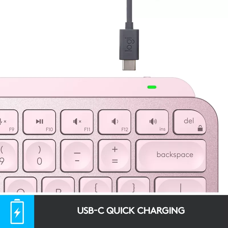 Logitech MX Keys Mini minimalistinė belaidė apšviesta klaviatūra - Rožinė - CENTRAL (DE)