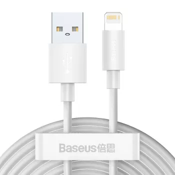 Baseus TZCALZJ-02 mobiliojo telefono kabelis Baltas 1,5 m USB A Lightning