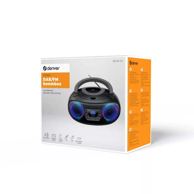 Denver TDB-212GR pilkas asmeninis CD grotuvas 3,6 W DAB+ FM