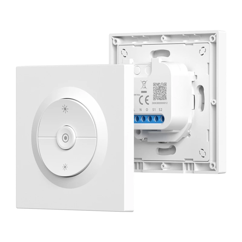 Išmanusis sieninis jungiklis / reguliatorius Sonoff MINI-ZBDIM-E ZigBee – kompaktiškas įmontuojamas reguliatorius ir įjungimo/išjungimo modulis
