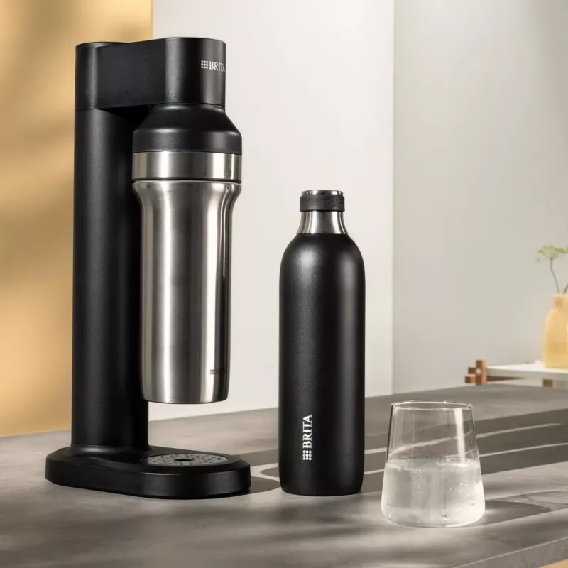 BRITA 118440 butelis gazuoto vandens gaminimui – nerūdijantis plienas, 1 L, tinkamas plauti indaplovėje