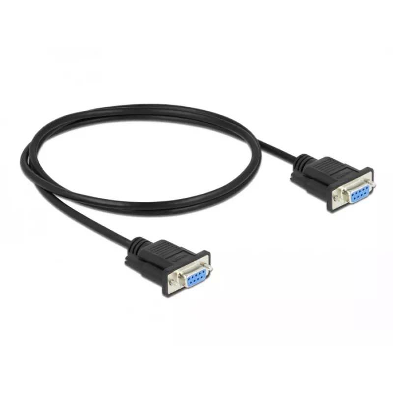 DeLOCK 86608 Serijinis kabelis RS-232 Sub-D9 1m Juodas