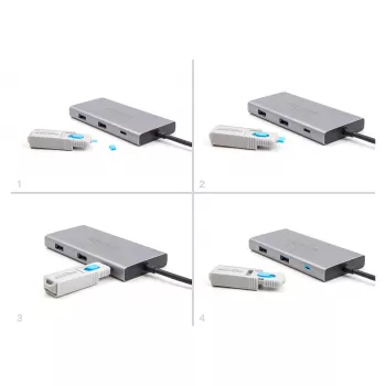 DeLOCK USB Type-C prievadų blokavimo rinkinys 10 vnt. mėlynas