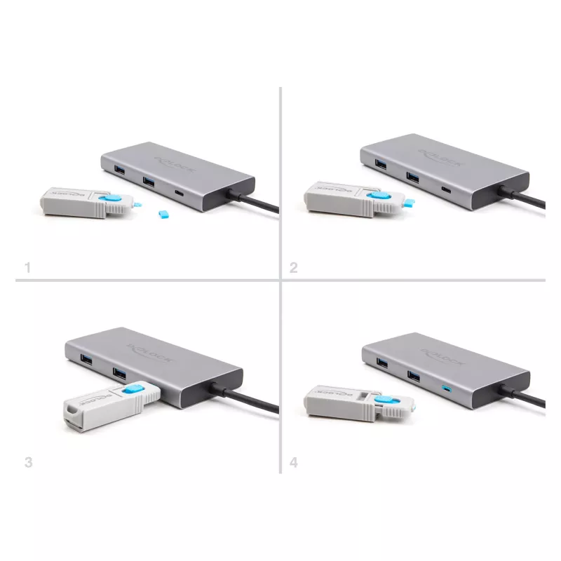 DeLOCK USB Type-C prievadų blokavimo rinkinys 10 vnt. mėlynas