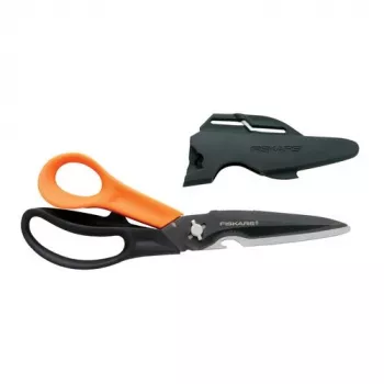 Virtuvinės žirklės Fiskars Multiscissor Cuts + More 1000809 – juoda rankena, oranžiniai akcentai