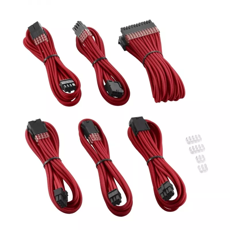 CableMod ModMesh maitinimo laidų ilginimo rinkinys CM-PCAB-BKIT-NKR-3PC-R (juoda/raudona)