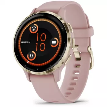 Garmin Venu 3S 3,05 cm (1,2 colio) AMOLED 41 mm Skaitmeninis 390 x 390 pikselių Liečiamas ekranas Auksinė, Rožinė Wi-Fi GPS (palydovas)