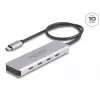 DeLOCK USB Type-C Hub 10 Gbps 4 prievadai aliuminis pilkas