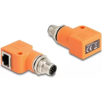 DeLOCK 60627 lyties keitiklis M12 į RJ45, oranžinis