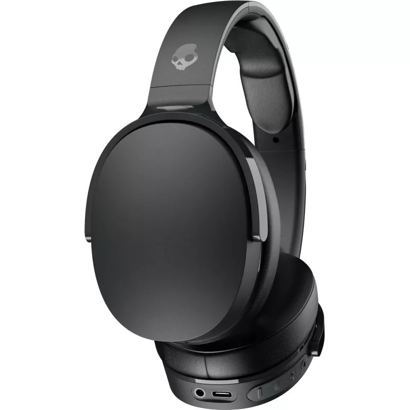 Ausinės ant galvos Skullcandy Hesh Evo – laidinės ir Bluetooth 5.0, 36 h baterija, USB-C, 3,5 mm, sulankstomos, triukšmo slopinimas, juodos