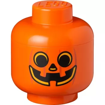 LEGO Storage Head pumpkin, maža, dėžutė oranžinė/juoda