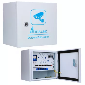 Nevaldomas jungiklis Extralink Atlas 8x RJ45 1000Mbps PoE 120W