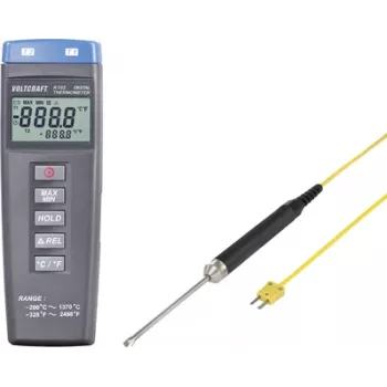 VOLTCRAFT K102 + TP 207 temperatūros matavimo prietaisas -200 iki +1370 °C, K tipo zondas