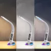 Stalinė LED lempa Hawk HW-LAMP05 balta, reguliuojama, su laikrodžiu ir RGB apšvietimu
