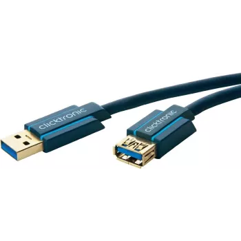 ClickTronic 1,8 m USB 3.0 A/A kištukas-lizdas mėlynas USB laidas (70119)