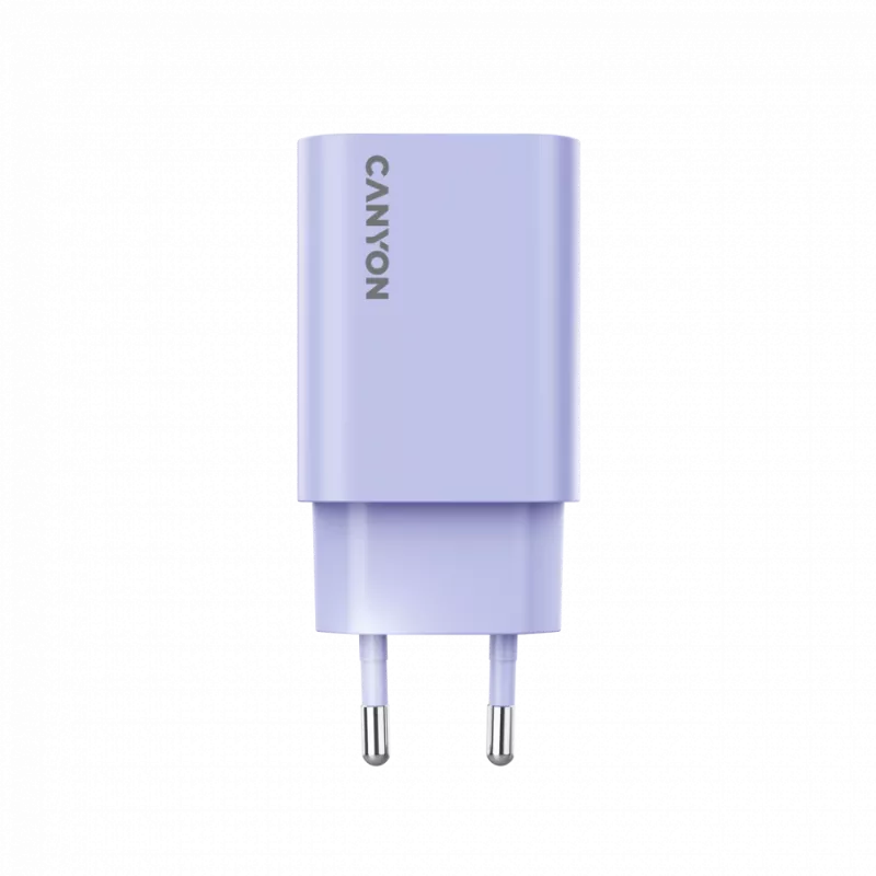 Sieninis įkroviklis CANYON OnCharge 30CL, 30W USB-C PD, 1x PD išėjimas, EU kištukas, Violetinė