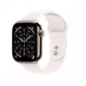 Išmanusis laikrodis Apple Watch Series 11 GPS + Cellular 42 mm auksinis titano korpusas su Light Blush Sport apyranke M/L