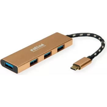 ROLINE 14.02.5049-5 USB 3.2 Gen 1 Type-C šakotuvas – auksinis, 5000 Mbit/s