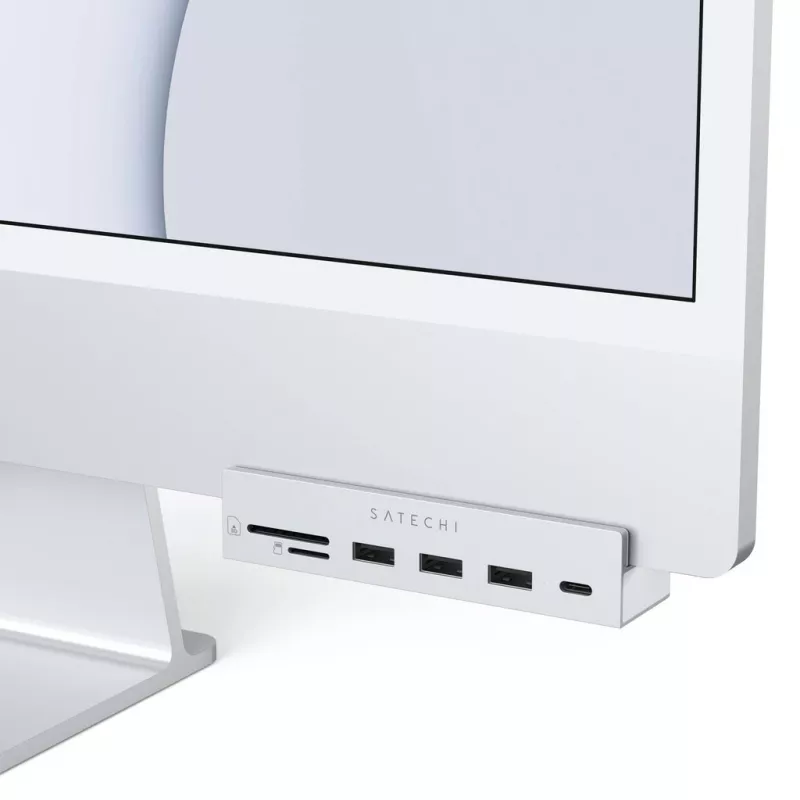 Satechi ST-UCICHS USB 3.2 Gen 1 Type-C dokas / prievadų replikatorius su USB-A, SD/MicroSD, sidabrinis