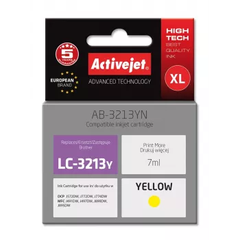 Activejet AB-3213YN kasetė rašalui (pakaitalas Brother LC3213Y; Supreme; 7 ml; geltona)