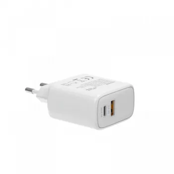 SAVIO LA-06 USB Type A & Type C greitasis įkroviklis su Quick Charge 3.0 ir Power Delivery 3.0, 30 W, baltas