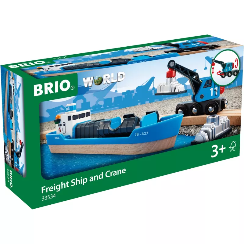 BRIO Lift and Load krovininis laivas su kranu