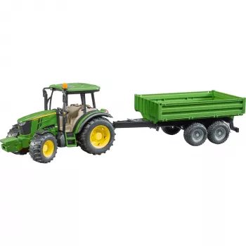 BRUDER John Deere 5115 M traktorius su verčiamu priekabu