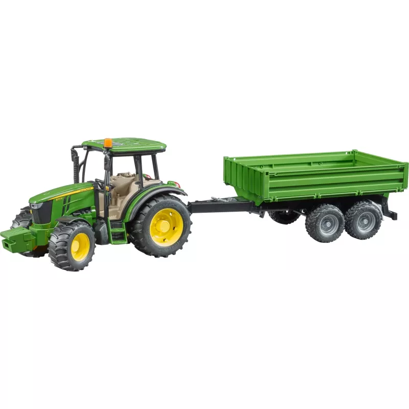 BRUDER John Deere 5115 M traktorius su verčiamu priekabu