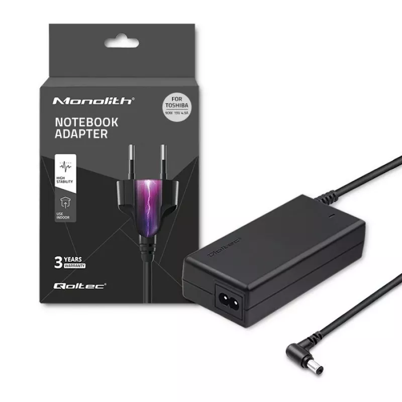 Qoltec 50076 maitinimo adapteris / keitiklis 90W, juodas, vidaus naudojimui