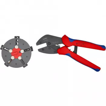 Knipex 97 33 02 kabelių užspaudimo įrankis Mėlyna, Raudona