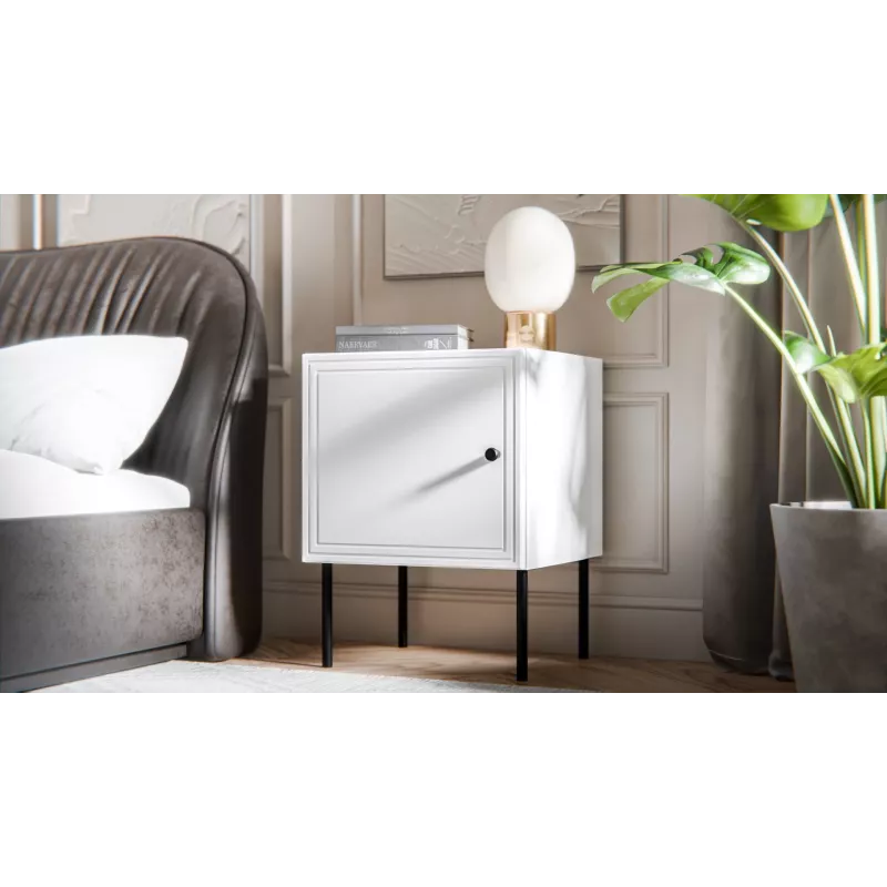 Naktiniai staliukai 2 vnt. cama meble PALAZZO BIS 45×39×H59 cm, balti matiniai, MDF/medžio drožlių plokštė