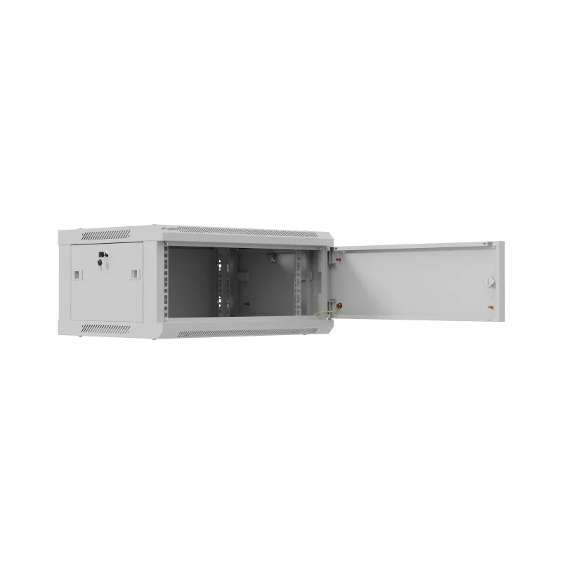 Sieninis 19 colių montavimo spintas LANBERG WF01-6404-00S 4U 600×450 mm, pilkas