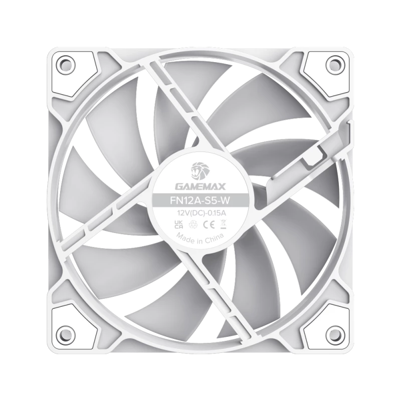 Gamemax FN12A-S5 Baltas korpuso ventiliatorius 120 mm