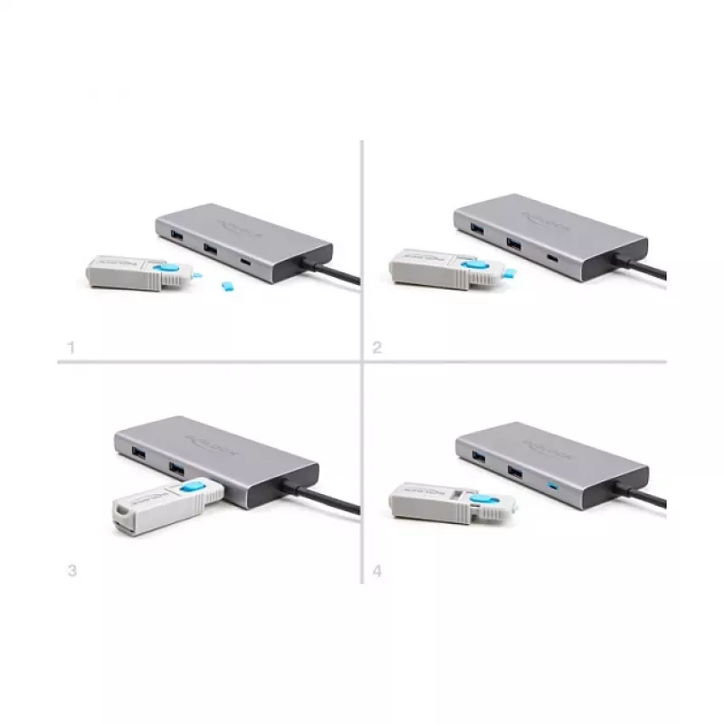 USB Type-C prievadų blokavimo rinkinys DeLOCK 20926 5 vnt. + įrankis