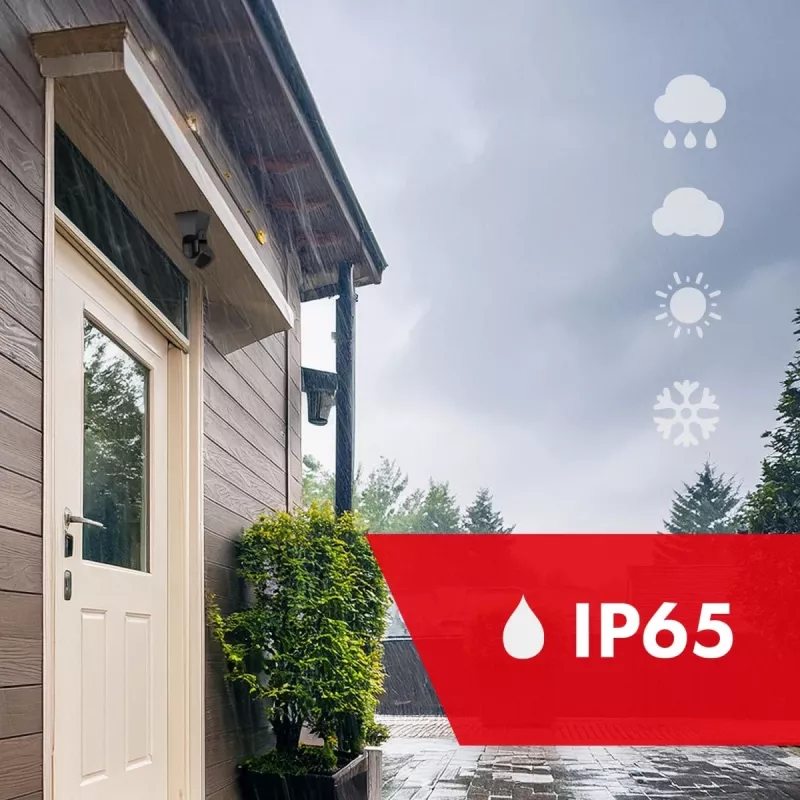 PIR judesio jutiklis MACLEAN MCE201 B/B IP65 pasyvus infraraudonųjų spindulių detektorius, atsparus orams