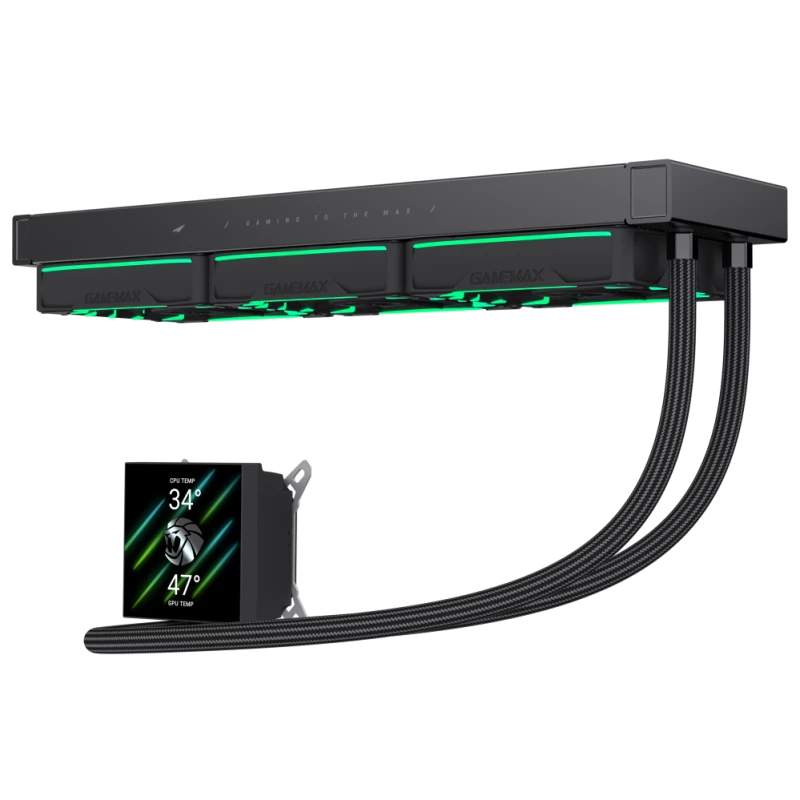 Gamemax HAILSTORM 360 LCD | 360 mm skysčio aušintuvas procesoriui | Juodas