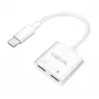 LogiLink USB-C garso adapteris USB-C/M į 2x USB-C/F 60W PD baltas