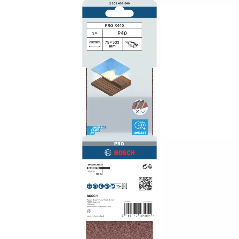 Bosch 2 608 606 069 šlifavimo juostos 3 vnt.
