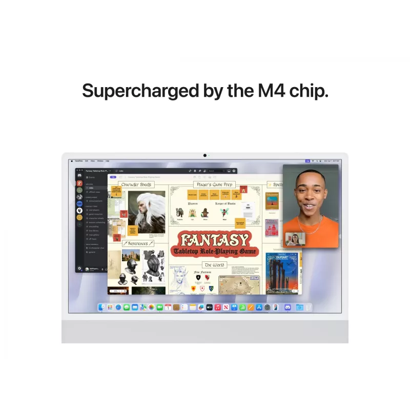iMac 24 colių Retina 4,5K ekranas M4, sidabrinis, M4 (10-CPU/10-GPU), 16 GB, 512 GB, standartinis stiklas, Touch ID, vokiška klaviatūra, Gigabit Ethernet, Magic Mouse, MWUV3D/A