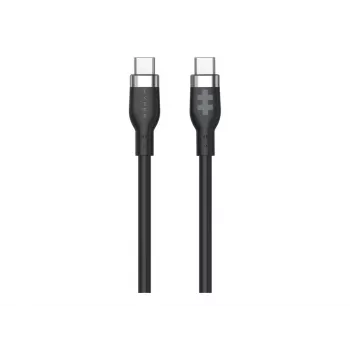 Hyper 1,5 m silikoninis USB-C į USB-C 60 W įkrovimo laidas – juodas