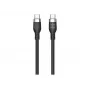 Hyper 1,5 m silikoninis USB-C į USB-C 60 W įkrovimo laidas – juodas