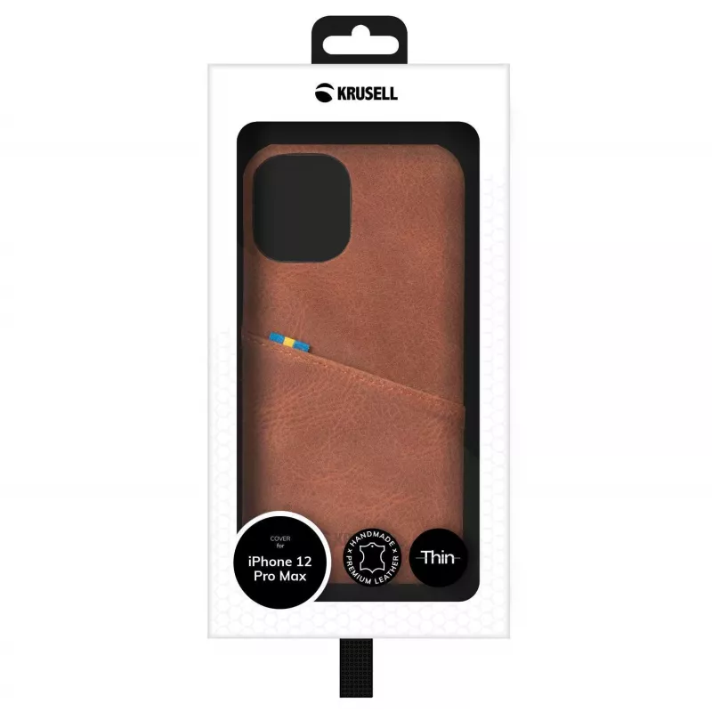 Krusell 62176 dėklas iPhone 12 Pro Max, rudas