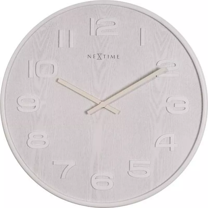 NeXtime 3096WI – Sieninis laikrodis – kvarcinis – apvalus – baltas – medinis – mediena