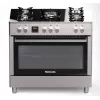 Laisvai pastatoma dujinė-elektrinė viryklė Ravanson KWGE-K90, 5 kaitvietės, 90 cm, inox