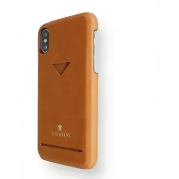 VixFox dėklas su kortelių kišene iPhone XSMAX, karamelinės spalvos