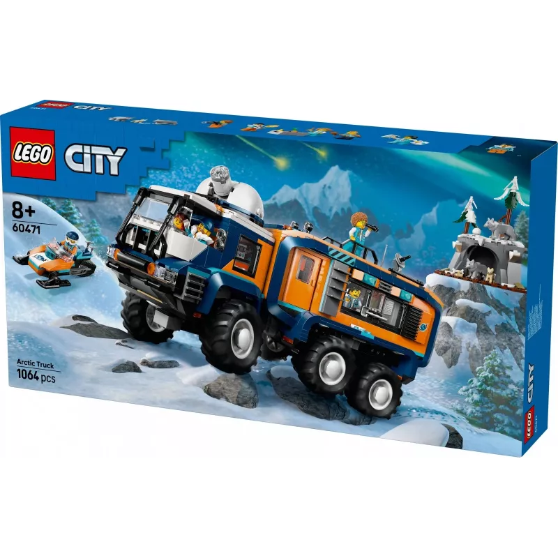 LEGO City Arktinis tyrinėtojų sunkvežimis 60471 – 1064 dalių rinkinys su 4 minifigūrėlėmis ir mobiliąja laboratorija, nuo 8 metų