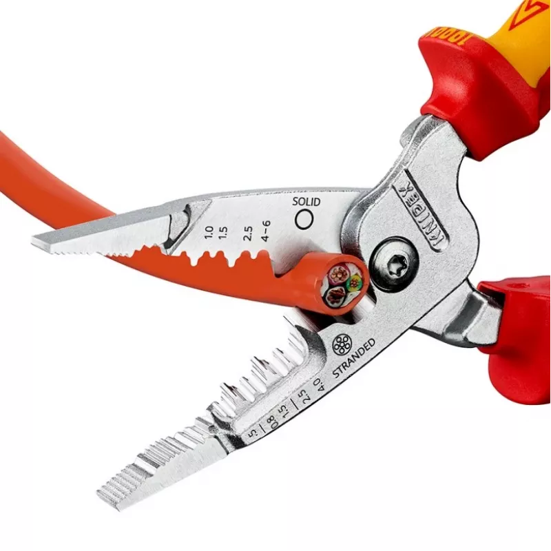 Kabelių nuėmiklis Knipex 13 76 200 ME, 6 mm, nerūdijantis plienas, raudona/geltona