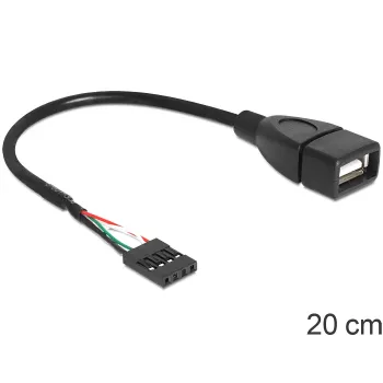 Delock laidas USB Pin Header lizdas > USB 2.0 Type-A lizdas 20 cm (83291)